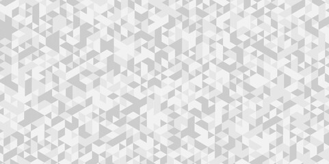 Vector geometric seamless technology gray and white diamond triangle background. Abstract digital grid light pattern white Polygon Mosaic triangle business and corporate background.