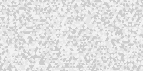 Vector geometric seamless technology gray and white diamond triangle background. Abstract digital grid light pattern white Polygon Mosaic triangle business and corporate background.