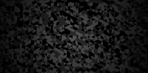 Vector geometric seamless technology gray and black triangle background. Abstract digital grid light pattern black Polygon Mosaic triangle Background, business and corporate background.