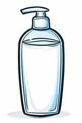 Shampoo Bottle Cartoon. Isolated Plastic Container with Liquid Soap for Hygiene
