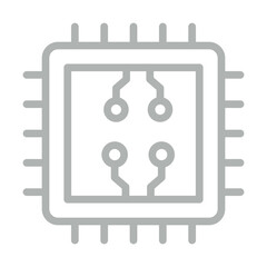 Processor Vector Line Grey Icon Design