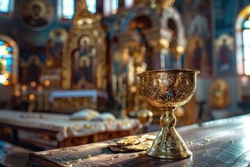 Orthodox Communion - Chalice for Holy Eucharist in Vvedensky Monastery