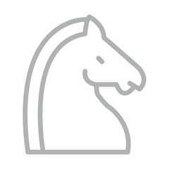 Trojan Horse Vector Line Grey Icon Design