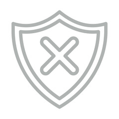 Fototapeta premium Unsecure Vector Line Grey Icon Design