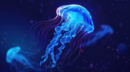 Glowing Jellyfish in the Depths