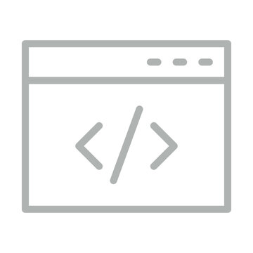 Web Coding Vector Line Grey Icon Design
