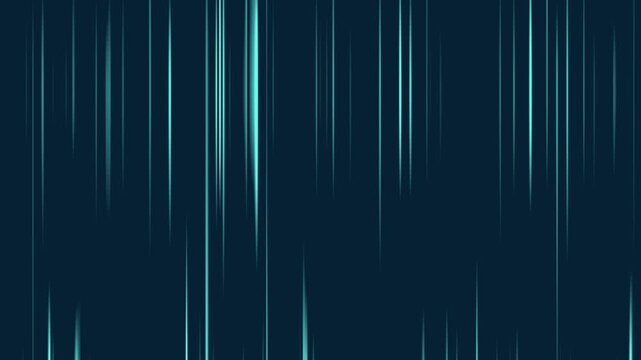 Animation of moving vertical lines on a dark background. Design. Moving vertical lines of a barcode in space. Computer space with moving vertical lines.