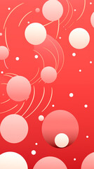 Pink Dots Circles Balls on Red Background, Abstract Image, Texture, Pattern, Wallpaper, Cover and Screen of Smartphone, Cell Phone, Computer, Laptop, 9:16 and 16:9 Format