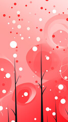 Pink Dots Circles Balls on Red Background, Abstract Image, Texture, Pattern, Wallpaper, Cover and Screen of Smartphone, Cell Phone, Computer, Laptop, 9:16 and 16:9 Format