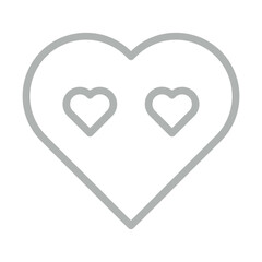 heart Vector Line Grey Icon Design