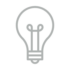 lightbulb Vector Line Grey Icon Design