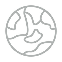 globe Vector Line Grey Icon Design