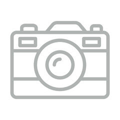 camera Vector Line Grey Icon Design