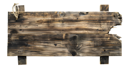 Blank Wooden Signboard on White or Transparent