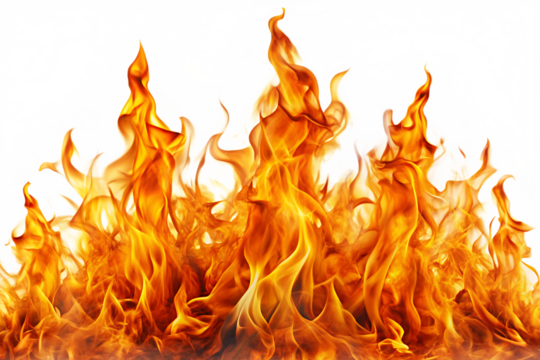 Fire flames on a transparent background