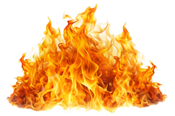 Fire flames on transparent background