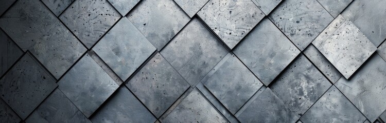 Textured Gray Concrete Tiles Arranged in an Artistic Pattern