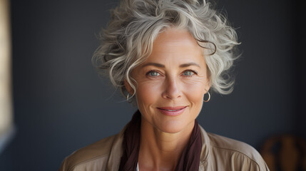 woman, smiling, European appearance