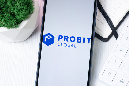 New York, USA - 1 August 2024: Probit Logo on Phone Screen, Crypto Exchange Company Sign