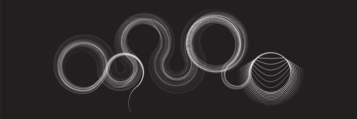 Fototapeta premium Abstract flow linear fluid shapes .Curved lines pattern . Music sound wave . Vector illustration