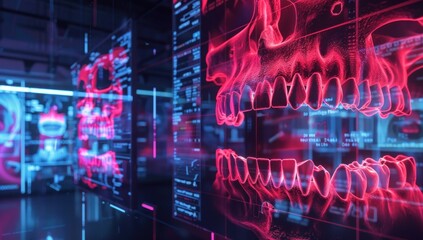 Fototapeta premium Digital Skull Scan