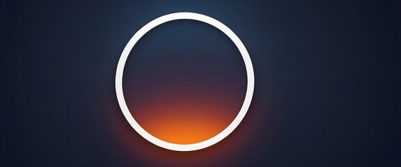 A banner with a gradient background transitioning from sunrise orange to deep night blue, featuring a clean, central circle of white copy space for text. Multiple variations available