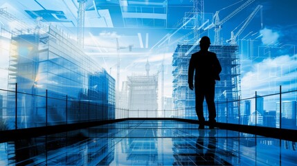 Fototapeta premium Constructtoin industry background illustration generated by ai