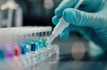 Laboratory Technician Conducting Sample Testing With Pipette and Swabs