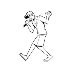Vector Hip Hop Rapper Singer Cartoon Characters Illustration Isolated
