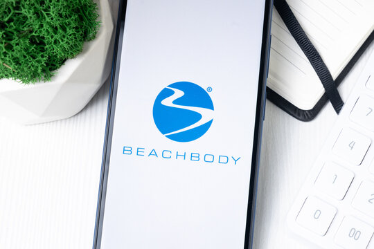 New York, USA - 1 August 2024: Beachbody Logo on Phone Screen, Fitness Company Icon