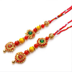 Obraz premium Indian traditional rakhi on white background