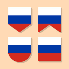 Russia flag with various shapes vector eps for design element, decoration, banner, emblem, promotion, event, holiday, social media post, icon, poster, etc. Editable and scalable.