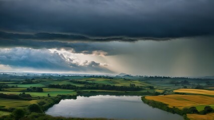 Fototapeta premium Serene Blue Sky with Fluffy White Clouds