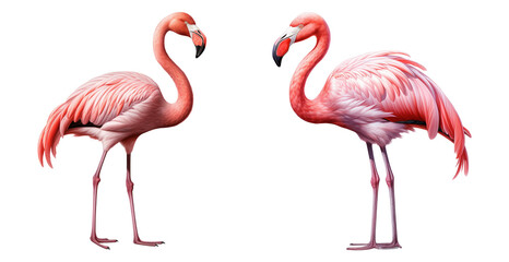 Obraz premium Pink flamingos. Isolated on a transparent background.