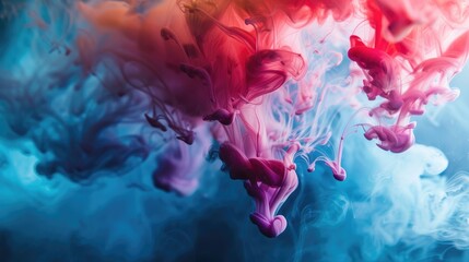 Vibrant ink swirling in water