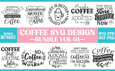 Fototapeta premium Coffee svg design bundle