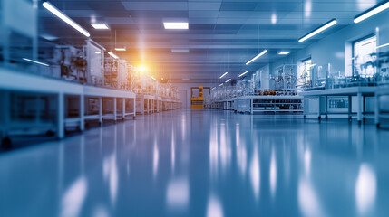 An expansive view of a high-tech pharmaceutical manufacturing facility