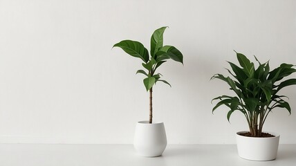 white wall with plants