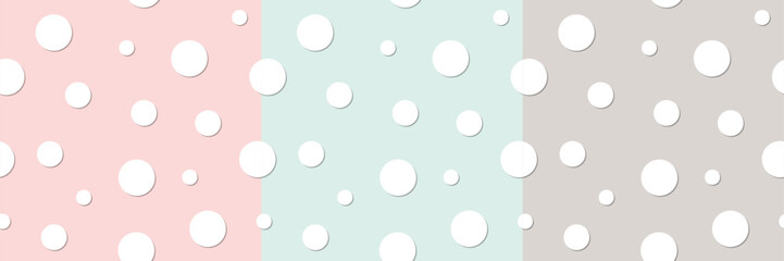 Children's Polka dot background set. Seamless print for children's clothing