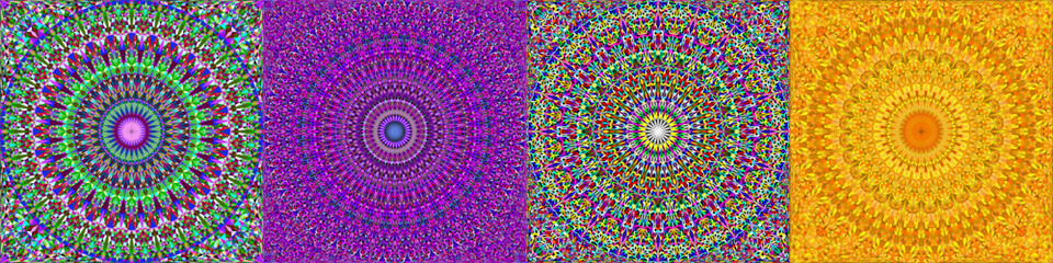 Seamless geometrical mandala pattern set