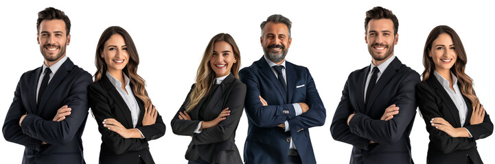 Untitled design - A set of A cheerful business man and woman in a formal suit arms connected (4)