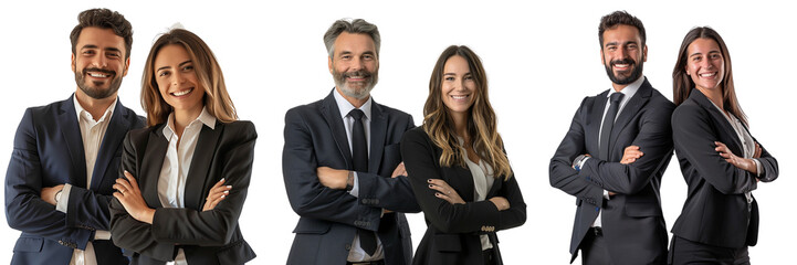 Untitled design - A set of A cheerful business man and woman in a formal suit arms connected (4)