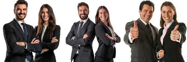 Untitled design - A set of A cheerful business man and woman in a formal suit arms connected (5)