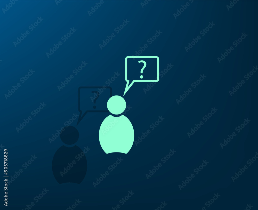 Poster vector illustration with shadow on blue background with gradient