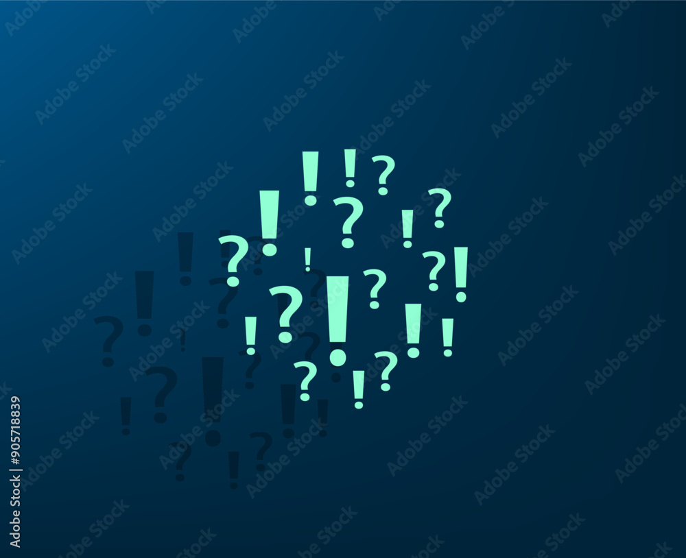 Poster vector illustration with shadow on blue background with gradient