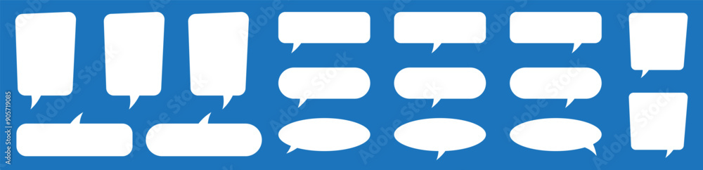 Poster set of speech bubbles. speak bubble text, cartoon chatting box, message box. blank empty speech bubb