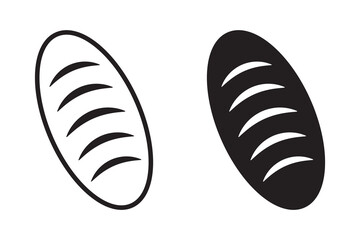 Bread icon, bread loaf flat icon.