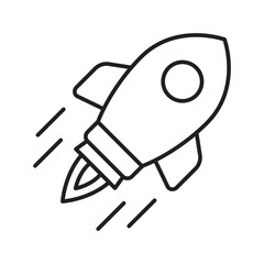 Rocket icon. Simple rocket sign. Rocket launched icon.