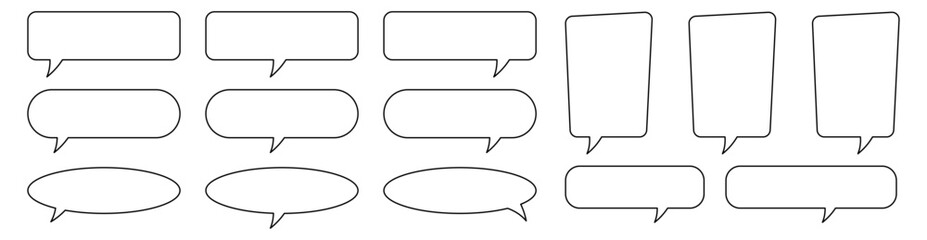 Speech bubble, speech balloon, chat bubble line art icon for apps and websites.