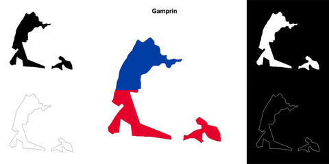 Gamprin municipality outline map set